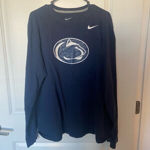 Nike Penn State Long Sleeve T Shirt Navy Blue with Graphic Size XXL